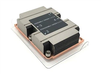 Aluminiumslynlåsfinne Kobberplade 1U Server CPU-køleplade med varmerør til LGA3647 smal