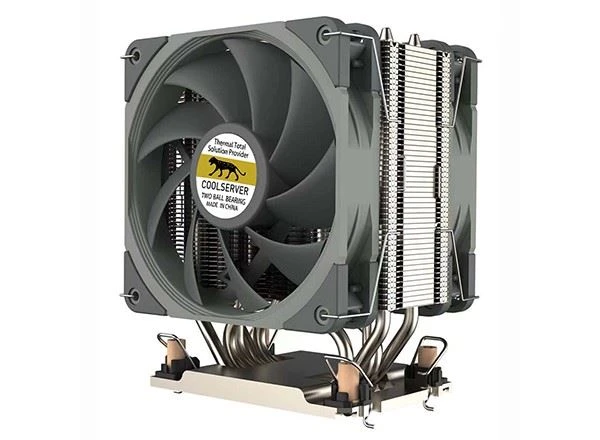 LGA4189 Aluminum Tower Fin Copper Plate 4u Server Active CPU Heat Sink With Heat Pipes